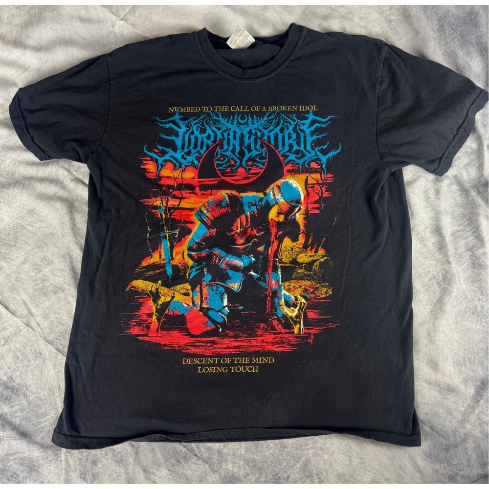 Lorna Shore Into the Earth Band Shirt Comfort Colors Deathcore Black Large